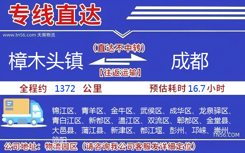 樟木头镇到成都物流公司