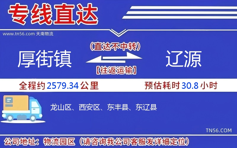 厚街镇到辽源物流公司