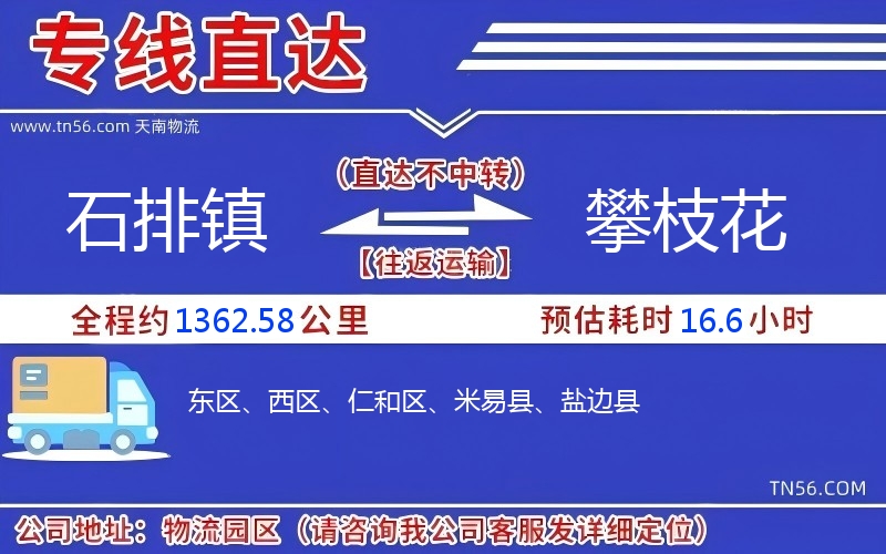 石排镇到攀枝花物流公司