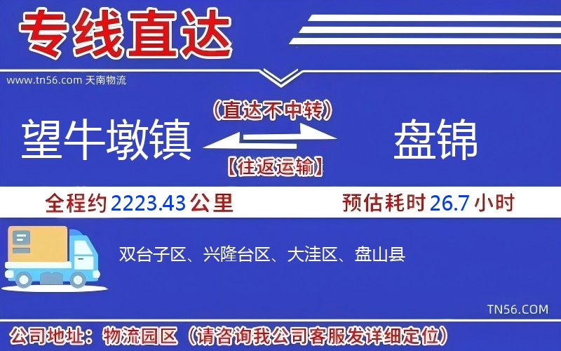 望牛墩镇到盘锦物流公司