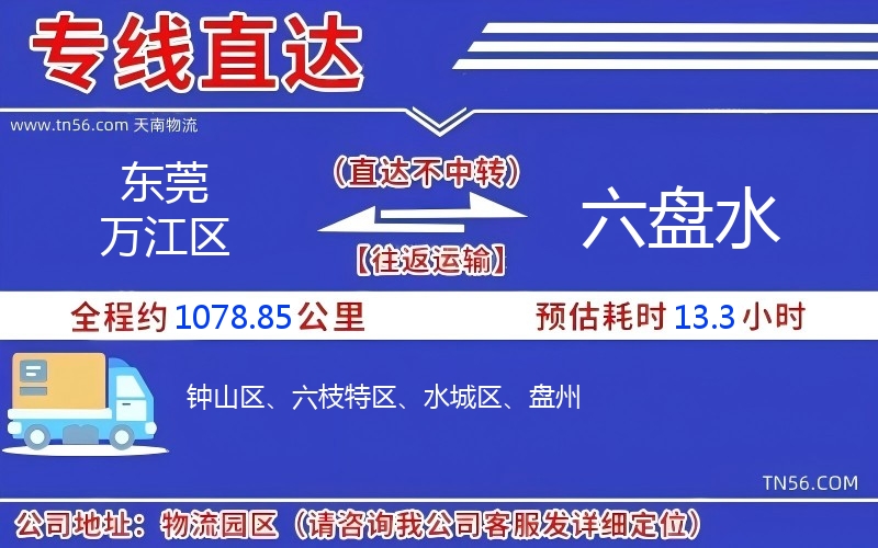 东莞万江区到六盘水物流公司