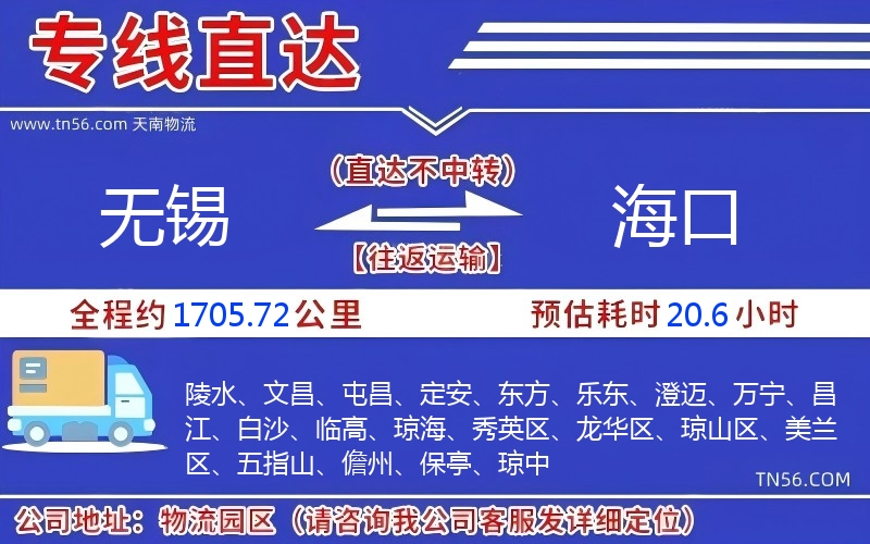无锡到海口物流公司