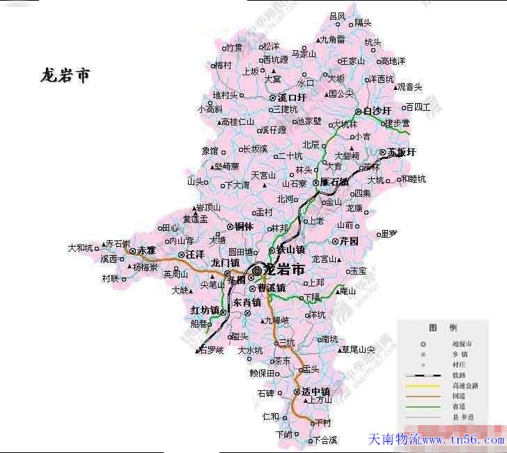 东莞到龙岩市舆图 ynshengtang.com